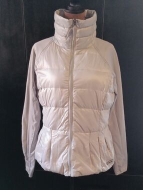 Calvin Klein Performance Gray Quilted Puffer Jacket High Collar Full Zip Size M